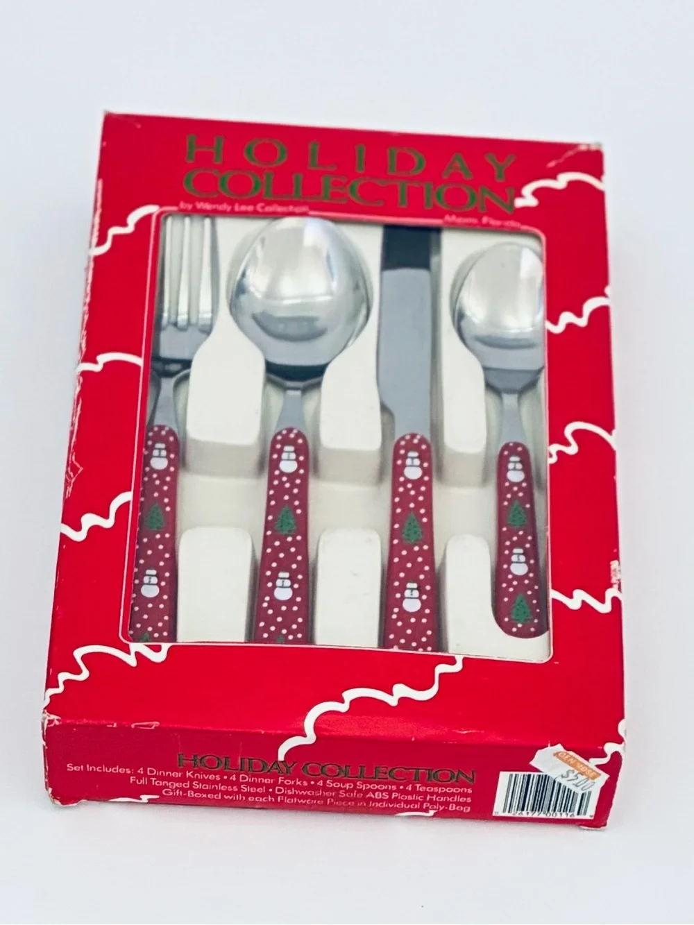 Christmas Flatware Set Vintage Snowman Holiday Wendy Lee Collection Stainless